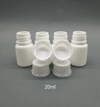 1000pcs/daug 20cc 20ml HDPE Baltas, tuščias, plastikiniai Tablečių Buteliai tuščias konteineris su uždoris Bžūp