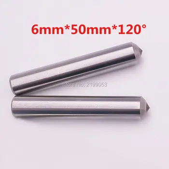 10vnt/daug 6mm dia 50mm ilgis 120 laipsnių graviravimo staklės naudoti metalo graviruoti deimanto antgaliais, vilkite graverio tiek