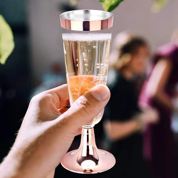12PCS Aukštos Kokybės Vestuvių Šampanas Fleita Kūrybos Vienkartiniai Plastikiniai Vestuvių Taurės Šampano Stiklinę Gėrimo Indai, Šaliai