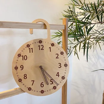 1PC Mediniai Silent Sieniniai Laikrodžiai Paprastas Skaitmeninis Laikrodis, Vaikų Kambario Sienos Kabo Ornamentu