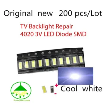 200pcs Originalus naujas AOT LED Apšvietimas 0.5 W 3V 4020 48LM Cool white Backlight LCD TV TV Taikymas 4020C-W3C4