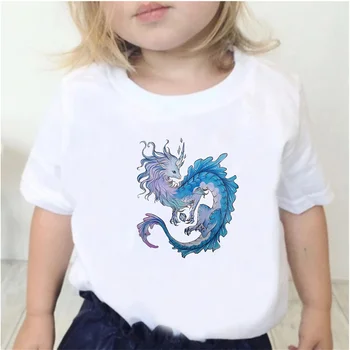 2021 T-shirt Vasaros RaYa Animacinių filmų Spausdinimo O-kaklo Harajuku Juokinga Streetwear Unisex Mielas Vaikams, Kūdikių Baltos Bazės Drabužius Dropship Viršūnės
