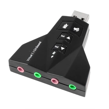 3,5 Mm Kištukas USB 2.0 Į 3D Virtualus Audio 