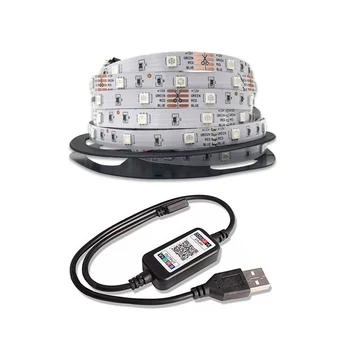 5 Metrų Lankstus LED Šviesos Kambaryje, TV Apšvietimas Sienos Miegamajame Gyvenimo Šalis, RGB 5050 Led Apšvietimo Lempa Telefono APP Kontrolės