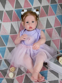 50CM Reborn Baby Doll Liam Kūdikis Reborn Lėles Minkšta Nekilnojamojo Tikroviška Žaislai Vaikams, Kūdikiams, Vaikams, Žaisti Žaislas Dovana Violetinė Siūlai Sijonas