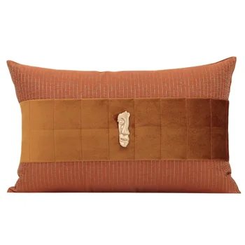 50x30cm Didelio tikslumo aukso gija žakardinės pagalvėlės dangtis povas žalia/oranžinė užvalkalas juosmens pagalvę padengti