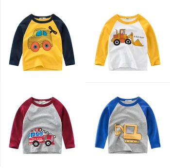 7plus1 2020 naujų vaikų berniukų automobilių spausdinimo ilgomis rankovėmis medvilnės T marškinėliai 3T 4T 5T 6T 7T 8T kūdikių sportiniai drabužiai