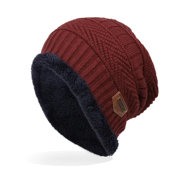 A0NIJIE vyrų etiketės megzti skrybėlę pluošto vilnos kepurė žiemos lauko alpinizmo bžūp 6 spalvų pasirinkimo 24 * 29 cm