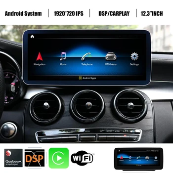 Automobilių Android 11 GPS Grotuvas Mercedes Benz C/GLC/V-Class W205 X253 W446 Radijas Stereo Auto Navigacija, Wifi Qualcomm 8Core 4G LTE