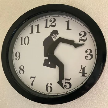 Britų Komedija Įkvėpė Ministerija Kvailas Vaikščioti Sieninis Laikrodis Komikas Namų Dekoro Naujovė Sienos, Žiūrėti Linksmus Garso Išjungimo Laikrodis Namų Dekoro