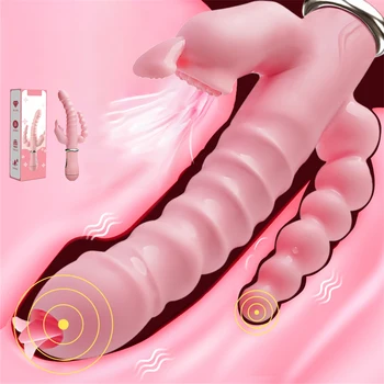Dildo Rabbit Vibratorius Kalba Lyžis Klitorio Stimuliacija Dvigubai Dangos Analinis Kaištis Vibratorius Moterų Masturbator Suaugusiųjų Sekso Žaislai