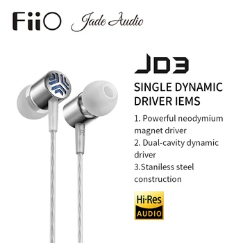 FiiO JadeAudio JD3 HiFi Dynamic Bass Ausinės su HD MIC IEM StainlessSteel Shell Xiaomi/Huawei/ 
