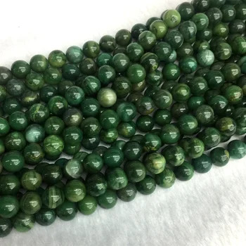 Gamtos Originali Afrikos Green Jade Turas Papuošalų Purus Kamuolys Karoliukai 4-12mm 15