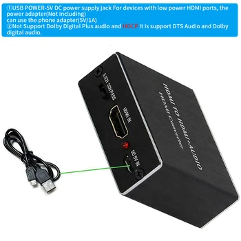 HDMI-suderinama Garso Adapteris, Splitter 4K Optinis Skaitmeninis Pluošto Signalo Garso Galios Stiprintuvo Konverteris Extractor Skaičiuoklė