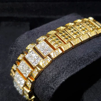 Hip-Hop MISSFOX Vyrai Laikrodžiai Lab Diamond 18K Gold Top Prabangos Prekės Kvarciniai Laikrodžiai Plieno Žiūrėti Vyrų Papuošalai