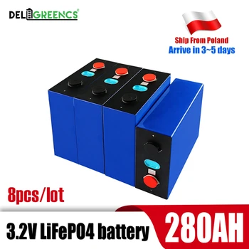 IEVA 280AH Lifepo4 Klasės Ląstelių 8pcs daugkartinio Įkrovimo Baterija 12V 24V 48V Prizminis Ląstelių RV EV Jachta 