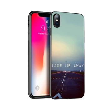 Juoda tpu case for iphone 5 5s SE 2020 6 6s 7 8 plus X 10 XR XS 11 pro MAX silicon cover atveju Kelionės pasaulyje