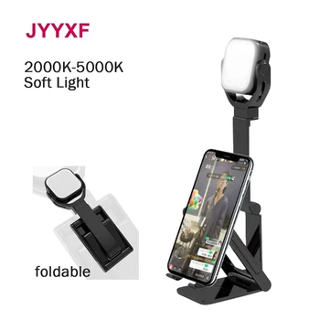 JYYXF Sulankstomas Darbalaukio Minkšta Šviesa su Telefono laikiklis, tvirtinimas sudaro Video Live stream Selfie 2000-5000K LED Užpildyti Šviesos Lempos