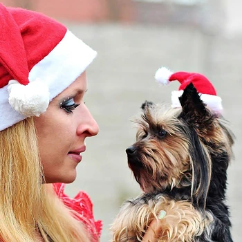 Kalėdinė Dekoracija Mažas Pliušinis Santa Skrybėlė Pet Šuo, Katė Navidad Noel Naujųjų Metų Šaliai Pet Šuo, Katė, Cosplay Kostiumų Deco Skrybėlės Bžūp