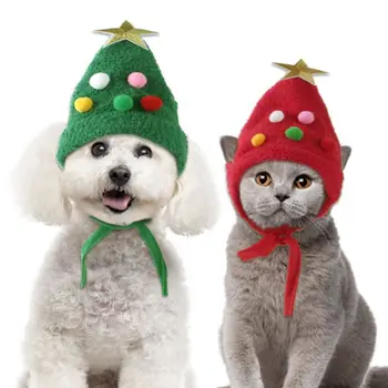 Kalėdų Naminių Kačių ir Šunų Skrybėlę Juokinga Pliušinis Pet Santa Hats Žiemos Minkštas Šiltas Kitten Puppy, Pet galvos Apdangalai Priedai, Reikmenys