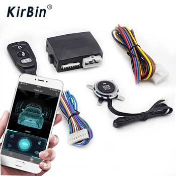 KirBin 12V Stumti Užvedimo Sistema Start Stop Mygtuką, Uždegimo Sistemos, Automobiliu Nuotolinio Valdymo, Mobiliųjų Telefonų Kontrolės, Automobilio Centrinio užrakto Automobilį
