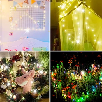 LED Eilutės Žibintai Varinės Vielos Pasakų Šviesos Baterija Girliandą Atostogų Miegamųjų Namo Vestuvių papuošalai Kalėdų