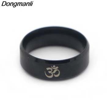 M1284 DMLSKY Om Simbolis,Budizmas Zen Meno Žiedas iš Nerūdijančio Plieno Papuošalai Indijoje Om Jogos Motorinių Dviratininkas Žiedai Dovana Vyras Moteris