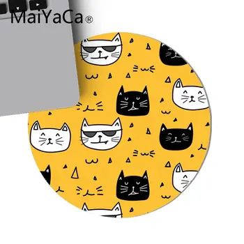 Maiyaca Paprastos Konstrukcijos Kawaii katė Klaviatūra, Žaidimų MousePads Žaidimas Pelės Mygtukai apvalios pelės Kilimėlis Anti-Slip žaidimų Kilimėlis 22x22cm