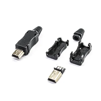 Mini USB Vyrų 5Pin Movos Jungtys Plastiko Lukštais USB Jungtis Jack Uodega Plug Mini Sockect Terminalų mp3/4/5