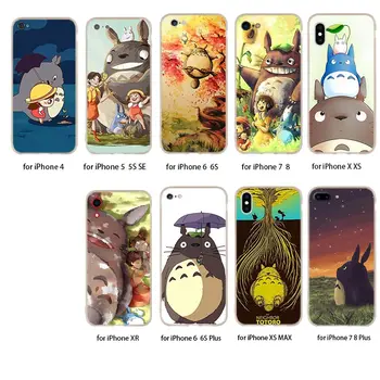 Minkštos TPU Case For iPhone 13 12 Mini Pro 11 XS Max XR X 8 7 6 Plus SE 2020 M S Cover Studio Ghibli Ghiblies totoro 2020 m.