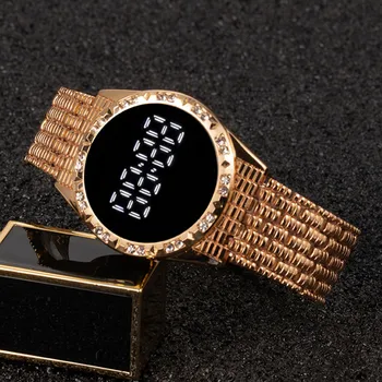 Moterų Laikrodžiai Prabanga kalnų krištolas Laikrodžius Mados Elektroninis Skaitmeninis LED Žiūrėti rožinė Aukso, Sidabro relojes de mujer de moda 2021