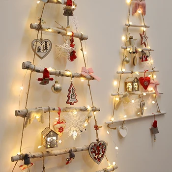 Natūralaus Medžio Šakos Surenkamos Kalėdų Eglutės Formos Pakabukas Žalios Medienos, Sienų Apdaila Kalėdų Namų Dekoro Ornamentuose