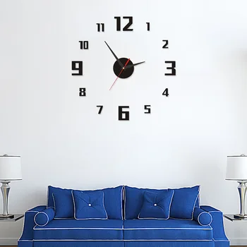 Naujas 3D Dizaino Sieninis Laikrodis Didelis Akrilo Veidrodis Laikrodžiai Lipdukai Kambarį Priedai Dekoratyvinis Namas Laikrodis Ant Sienų Dekoras