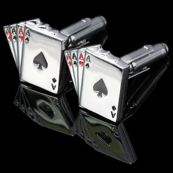 Naujas Atvykimo Pokerio Forma, Rankogalių Segtukai Didmeninė Mažmeninė Naujovė Kazino Žaisti Kortelės Dizaino, Kokybės Vario Medžiaga, Rankogalių Segtukai