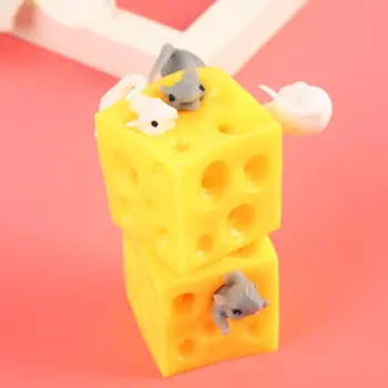Pelės Ir Sūrio Žaislas Tinginys Slėpynių Įtempių Žaislas Squishable Duomenys Ir Sūrio Blokuoti Streso Suardymo Fidget Žaislai Dovana