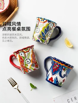 Rankų dažytos keramikos vandens cup 