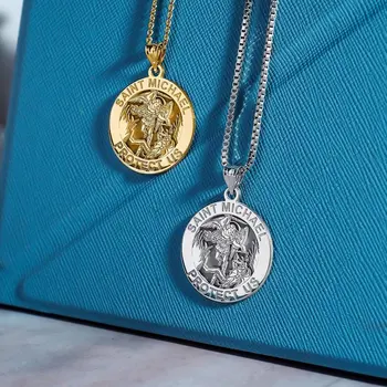 Religinių Turas Angelas Saint Michael Medalis Karoliai Paprasta, Neutrali Papuošalai