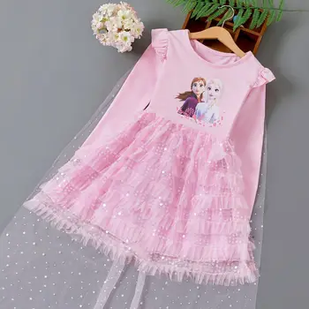 Rudenį, Vaikams, Suknelės Mergaitėms Užšaldyti Elsa Princesė Kostiumas su Apsiaustu Paauglių Vaikų Šalis Gimtadienio Komplektus Pavasario Vestidos