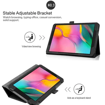 Samsung Galaxy Tab 10.1 2019 Tablet Atveju PU Odos SM-T510 T515 Fundas Atvejais Coque Flip Cover Magnetinio Įrašo Shell