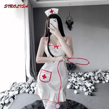 SIROLISA Japonijos Seksualus apatinis Trikotažas Klinika Karšto Slaugytoja Cosplay Vienodas Anime Pagundai Išgalvotas Slaugos Suknelė Aistra Apranga 2021 Naujas