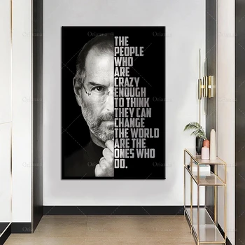 Steve Jobs Drobės-Motyvacijos Sienos Menas Drobė-Įkvepiantis Sienos Menas-Steve Jobs, Įrėmintas Plakatas & Print -Puikus Biuro Dekoras