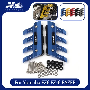 Su Logotipu Yamaha FZ6 FZ-6 FAZER Motociklo Aliuminio mudguard šoninės apsaugos blokas priekinis sparnas anti-rudenį slankiklį Priedai