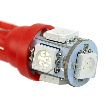 T10 5050 5 LED SMD 194 168 W5W Raudona XENON Šviesos Pleištas Lemputę Automobilio galinių žibintų