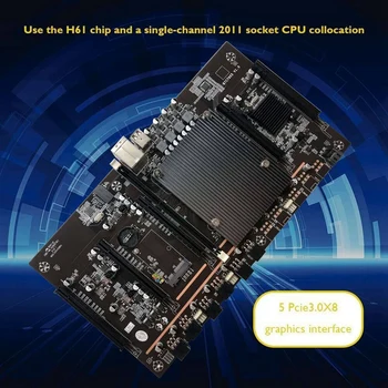 X79 H61 BTC Miner Plokštė su Switch Kabelis LGA 2011 DDR3 Paramos 3060 3070 3080 GPU 5 PCIE Kasybos Plokštė