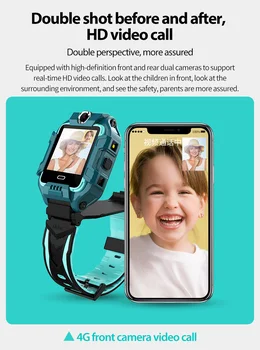 Y99B Smart Žiūrėti Vaikai 4G GPS+LBS Vieta SIM Dual Camera 360 laipsnių Sukimosi Smartwatch 