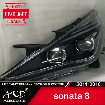 Žibintas Automobilio Hyundai Sonata 2011-2016 Sonata8 Žibintai Priešrūkinis Žibintas Dienos Veikia Šviesos DRL H7 LED Bi Xenon Lemputės Automobilių Priedų